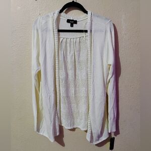 NWT AGB Size XL Ivory Open Front Cardigan